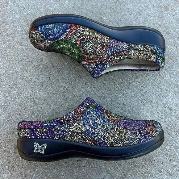 Alegria Kayla Bullseye Colorful KAY Mules Slip On Shoes Sz 37 - Picture 9 of 11